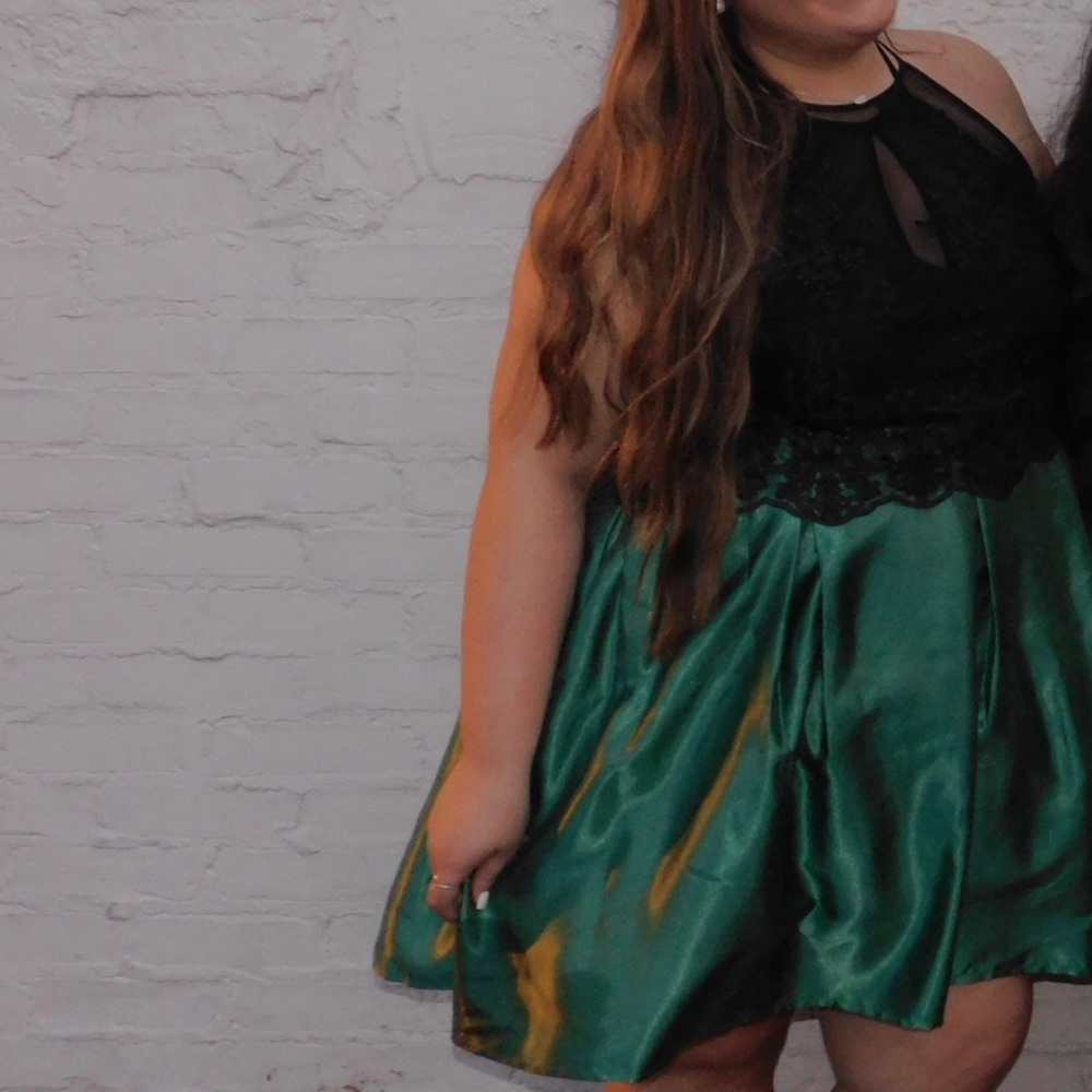 emerald and black homecoming/prom dress!